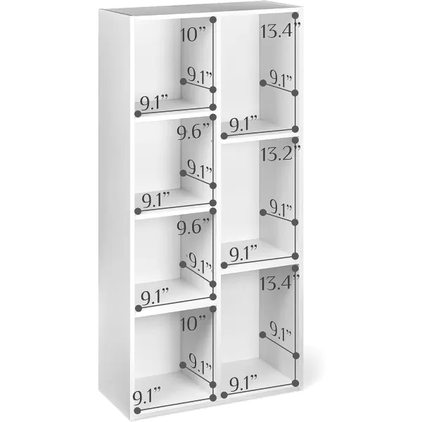 Amazon Basics 7 Cube Organizer Bookcase White 925 x 1949 x 4173 inchWhite