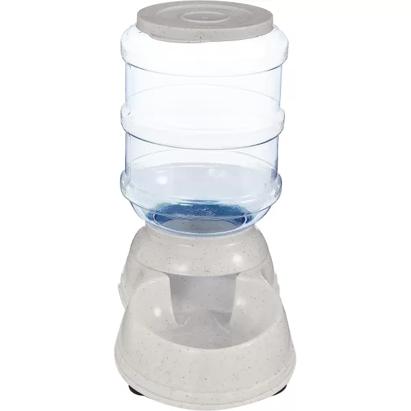 Amazon Basics Automatic Dog Cat Water Dispenser Gravity Feeder and Waterer Set Large 12Pound Food Capacity 25Gallon GrayFeeder Small