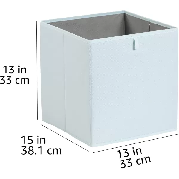 Amazon Basics Collapsible Fabric Storage Cube Organizer Bins  Pack of 6 White 13x15x13quotJade Green