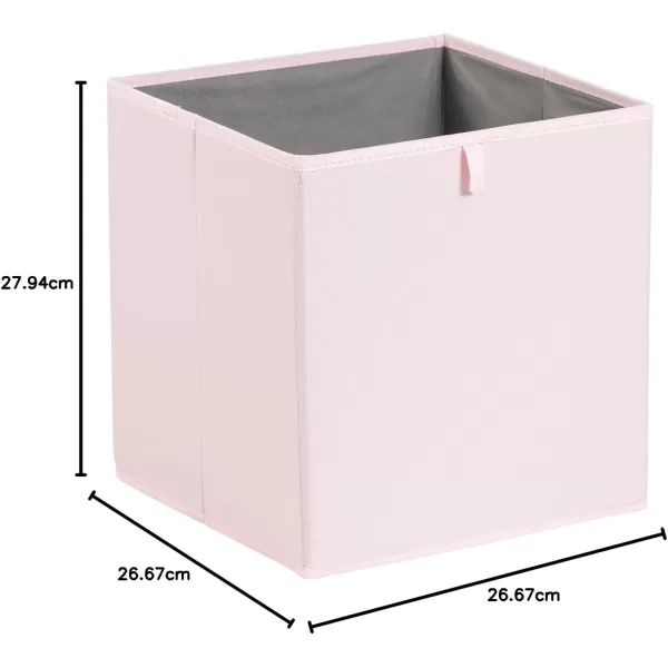Amazon Basics Collapsible Fabric Storage Cube Organizer Bins  Pack of 6 White 13x15x13quotPeony Pink