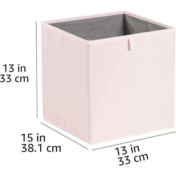 Amazon Basics Collapsible Fabric Storage Cube Organizer Bins  Pack of 6 White 13x15x13quotPeony Pink