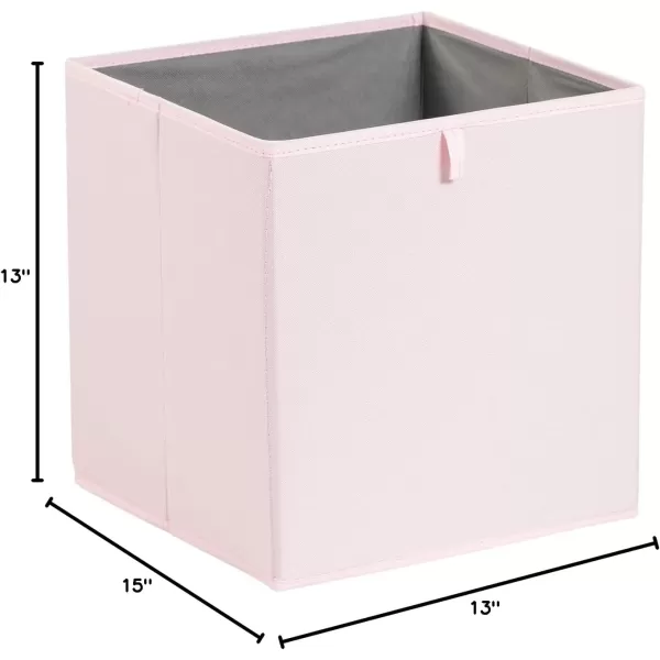Amazon Basics Collapsible Fabric Storage Cube Organizer Bins  Pack of 6 White 13x15x13quotPeony Pink