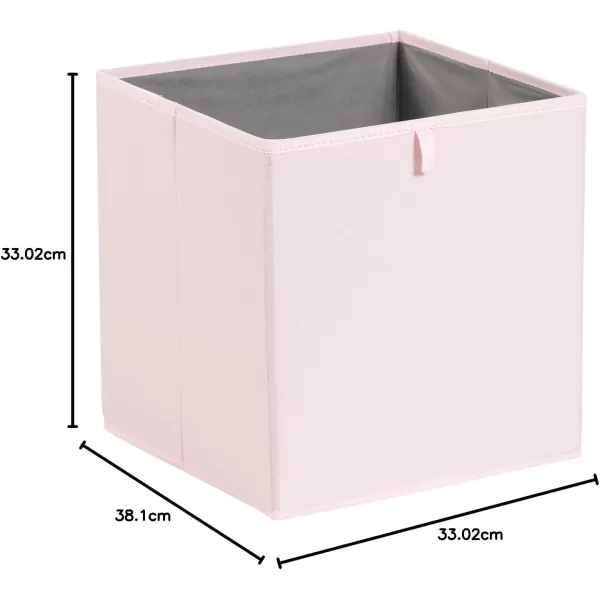 Amazon Basics Collapsible Fabric Storage Cube Organizer Bins  Pack of 6 White 13x15x13quotPeony Pink