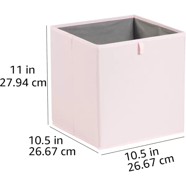 Amazon Basics Collapsible Fabric Storage Cube Organizer Bins  Pack of 6 White 13x15x13quotPeony Pink
