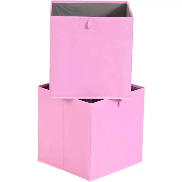 Amazon Basics Collapsible Fabric Storage Cube Organizer Bins  Pack of 6 White 13x15x13quotPink