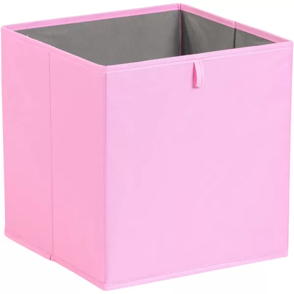 Amazon Basics Collapsible Fabric Storage Cube Organizer Bins  Pack of 6 White 13x15x13quotPink