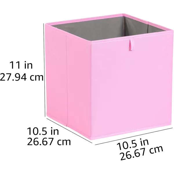 Amazon Basics Collapsible Fabric Storage Cube Organizer Bins  Pack of 6 White 13x15x13quotPink