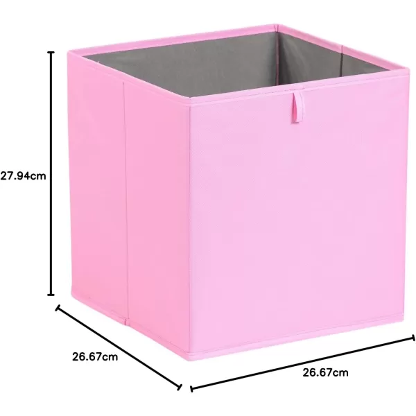 Amazon Basics Collapsible Fabric Storage Cube Organizer Bins  Pack of 6 White 13x15x13quotPink