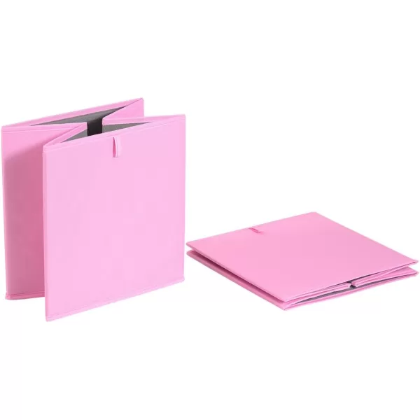 Amazon Basics Collapsible Fabric Storage Cube Organizer Bins  Pack of 6 White 13x15x13quotPink