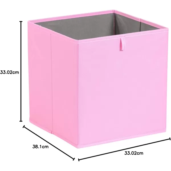 Amazon Basics Collapsible Fabric Storage Cube Organizer Bins  Pack of 6 White 13x15x13quotPink