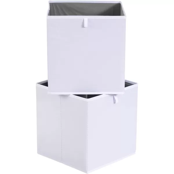 Amazon Basics Collapsible Fabric Storage Cube Organizer Bins  Pack of 6 White 13x15x13quotWhite