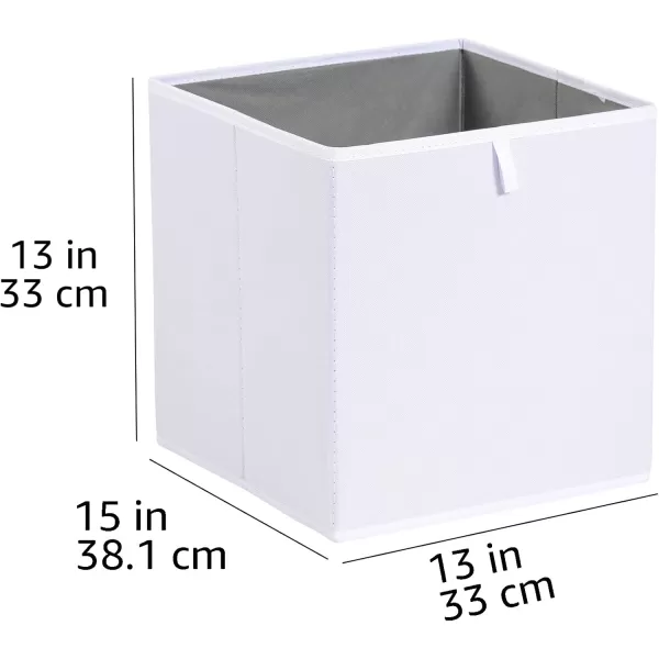 Amazon Basics Collapsible Fabric Storage Cube Organizer Bins  Pack of 6 White 13x15x13quotWhite
