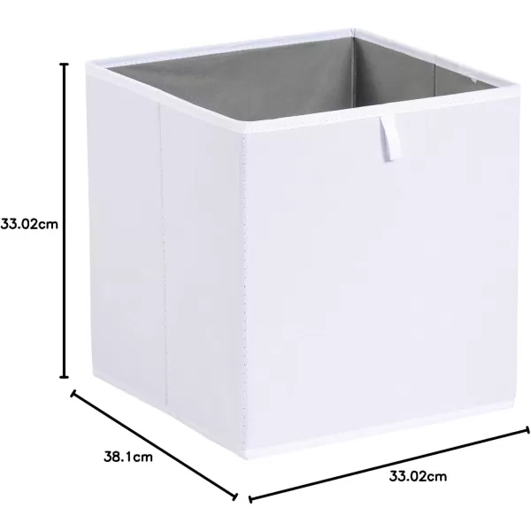 Amazon Basics Collapsible Fabric Storage Cube Organizer Bins  Pack of 6 White 13x15x13quotWhite