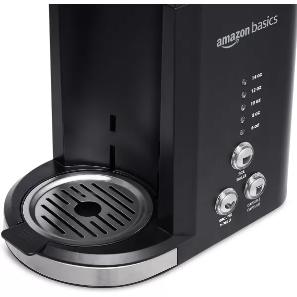Amazon Basics Drip Coffee Maker with KCup 14 Oz Black and Stainless steel 598D x 944W x 1417HStandard