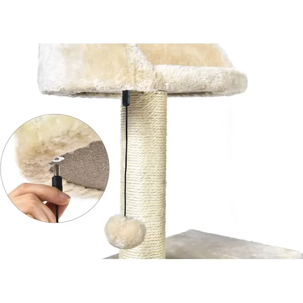 Amazon Basics Extra Large Cat Tree Tower with Condo  24 x 56 x 19 Inches BeigeBeige MultiLevel Tree Tower