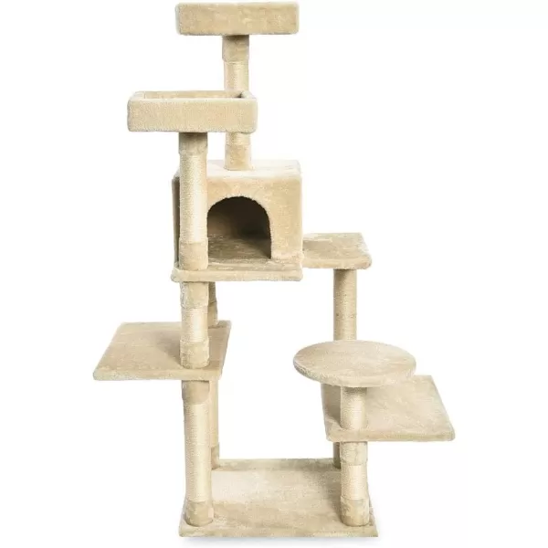 Amazon Basics Extra Large Cat Tree Tower with Condo  24 x 56 x 19 Inches BeigeBeige MultiPlatform Tree Tower