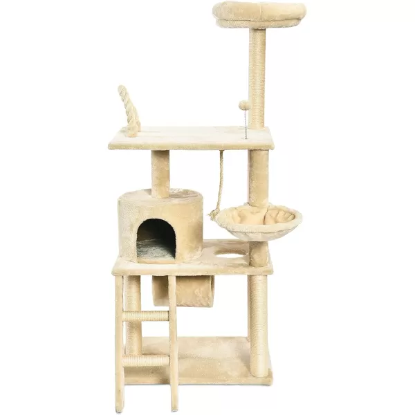 Amazon Basics Extra Large Cat Tree Tower with Condo  24 x 56 x 19 Inches BeigeBeige Tunnel and Platform Tree Tower