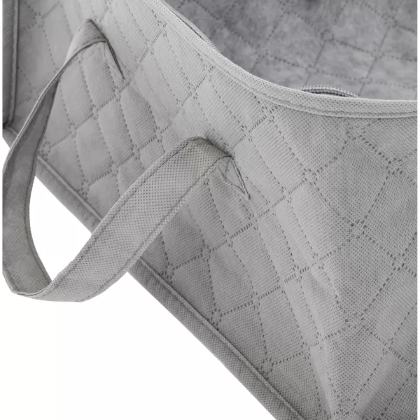 Amazon Basics Foldable Large Zipper Storage Bag Organizer Cubes with Clear Window ampamp Handles 3Pack GrayGray