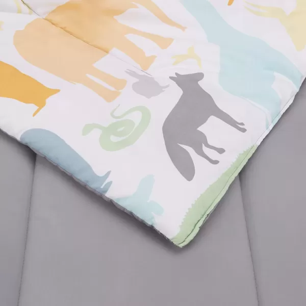 Amazon Basics Kids EasyWash Microfiber BedinaBag 5Piece Bedding Set Twin Dino FriendsAnimal Safari FullQueen