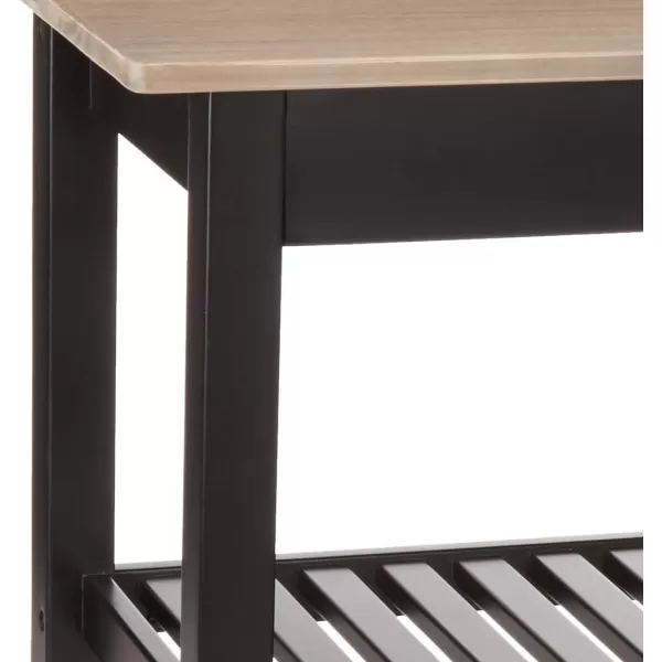 Amazon Basics Kitchen Island Cart with Storage Solid Wood Top and Wheels 354 x 18 x 365 inches Natural  WhiteGraywash and Black