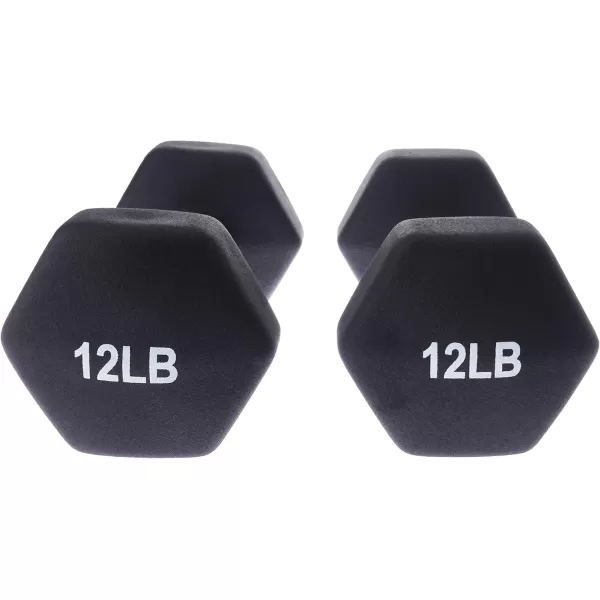 Amazon Basics Neoprene Dumbbell Hand Weights12 Pound  Pair