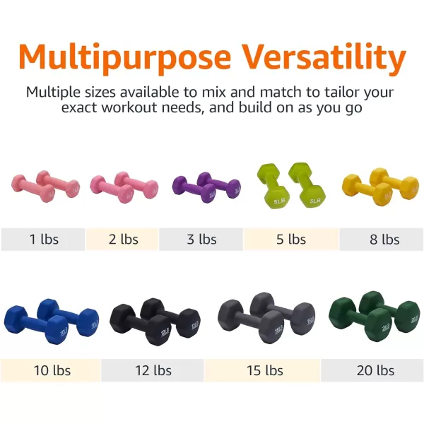 Amazon Basics Neoprene Dumbbell Hand Weights3 Pound  Pair