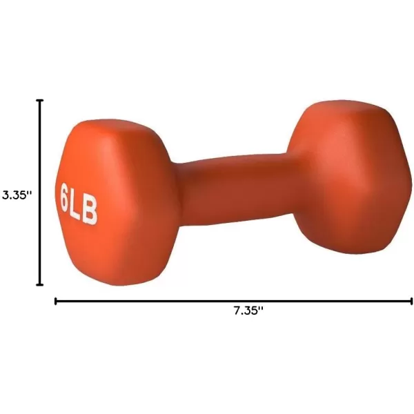 Amazon Basics Neoprene Dumbbell Hand Weights6 Pound  Pair