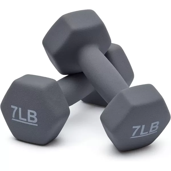 Amazon Basics Neoprene Dumbbell Hand Weights7 Pound  Pair