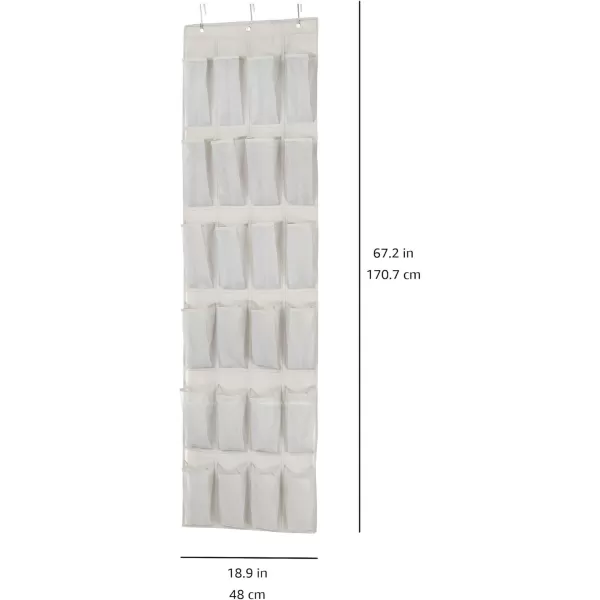 Amazon Basics Over the Door Organizer with 24 Pockets  BlackLight Grey