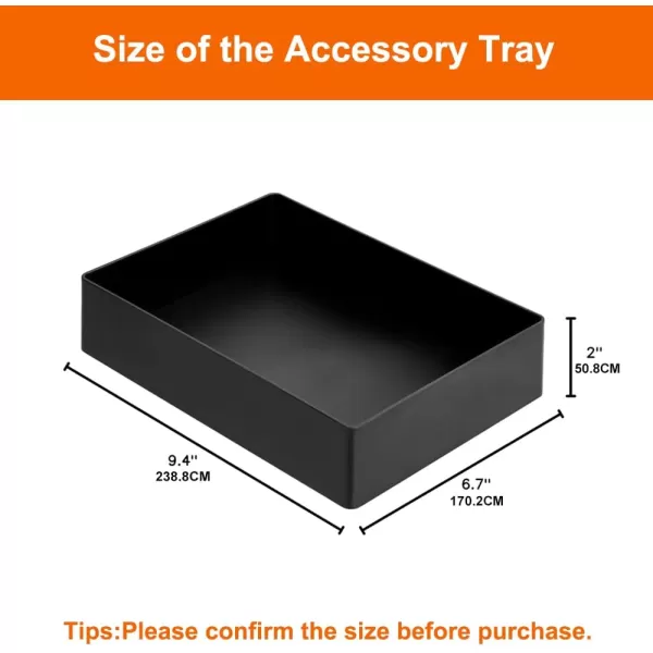 Amazon Basics Rectangular Plastic Desk Organizer Half Accessory Tray BlackAccessory Tray