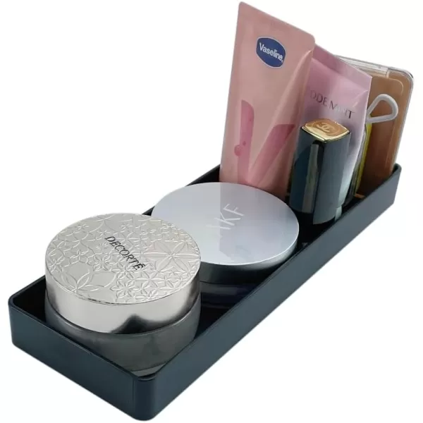 Amazon Basics Rectangular Plastic Desk Organizer Half Accessory Tray BlackHalf Accessory Tray