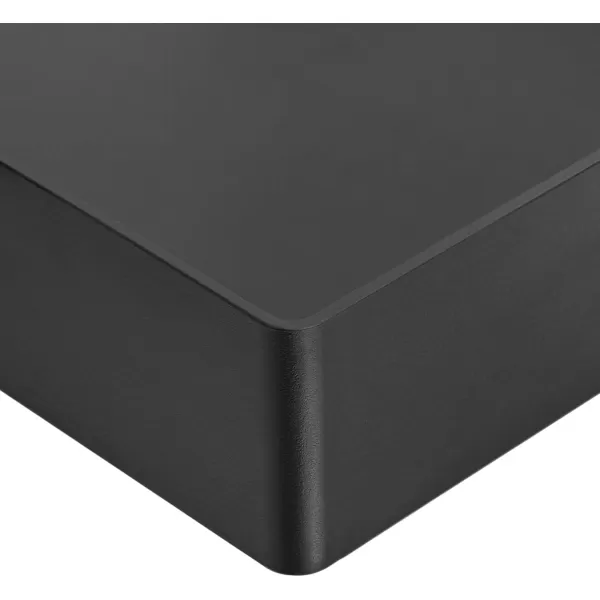 Amazon Basics Rectangular Plastic Desk Organizer Half Accessory Tray BlackLetter Tray Pack of 12