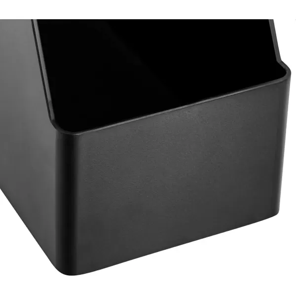 Amazon Basics Rectangular Plastic Desk Organizer Half Accessory Tray BlackMagazine Rack 2Pack