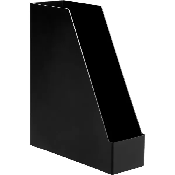 Amazon Basics Rectangular Plastic Desk Organizer Half Accessory Tray BlackMagazine Rack 2Pack