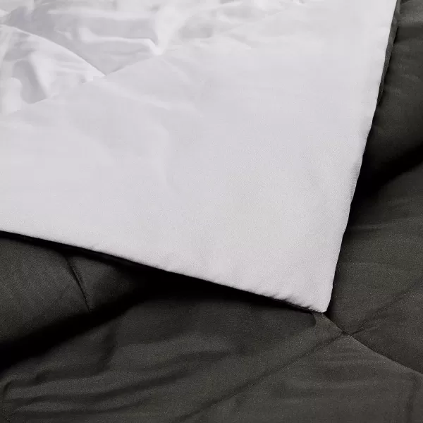 Amazon Basics Reversible Lightweight Microfiber Comforter Blanket FullQueen Chocolate  KhakiBlack  Grey