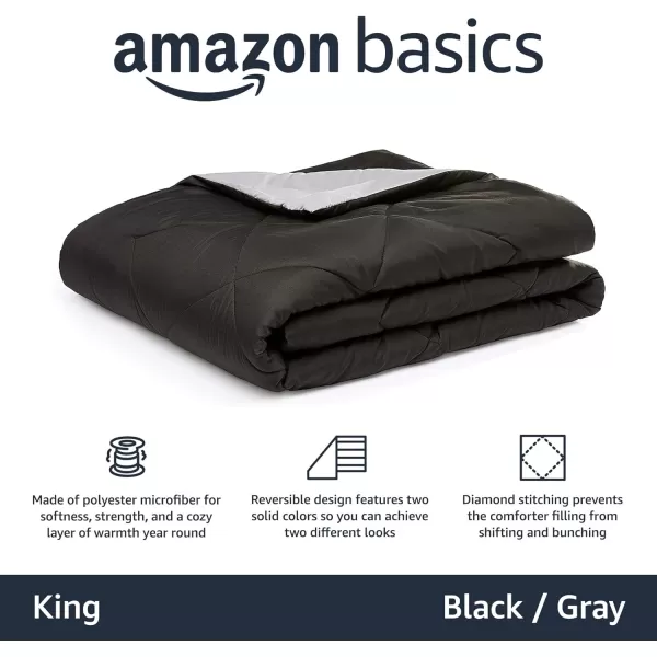 Amazon Basics Reversible Lightweight Microfiber Comforter Blanket FullQueen Chocolate  KhakiBlack  Grey