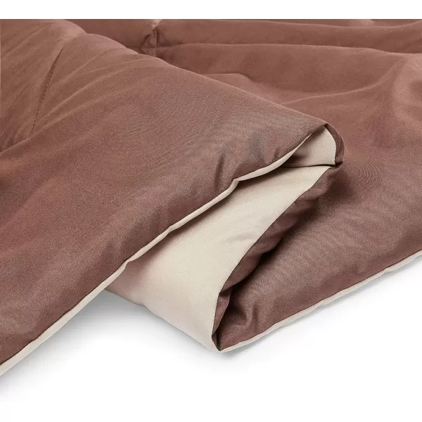 Amazon Basics Reversible Lightweight Microfiber Comforter Blanket FullQueen Chocolate  KhakiChocolate  Khaki