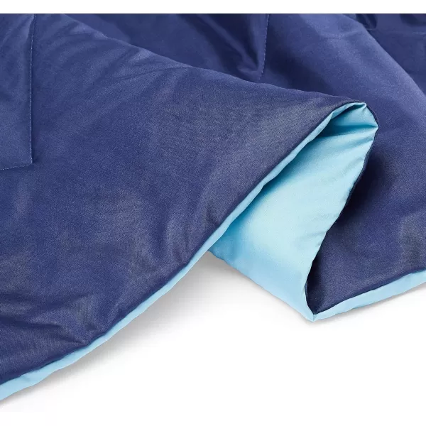 Amazon Basics Reversible Lightweight Microfiber Comforter Blanket FullQueen Chocolate  KhakiNavy  Sky Blue