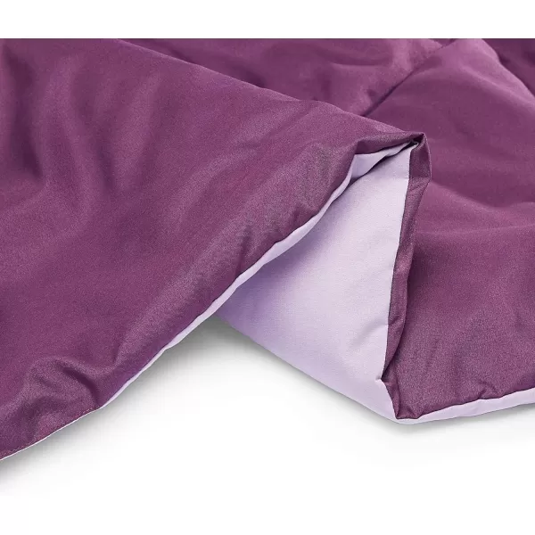 Amazon Basics Reversible Lightweight Microfiber Comforter Blanket FullQueen Chocolate  KhakiPlum  Light Purple
