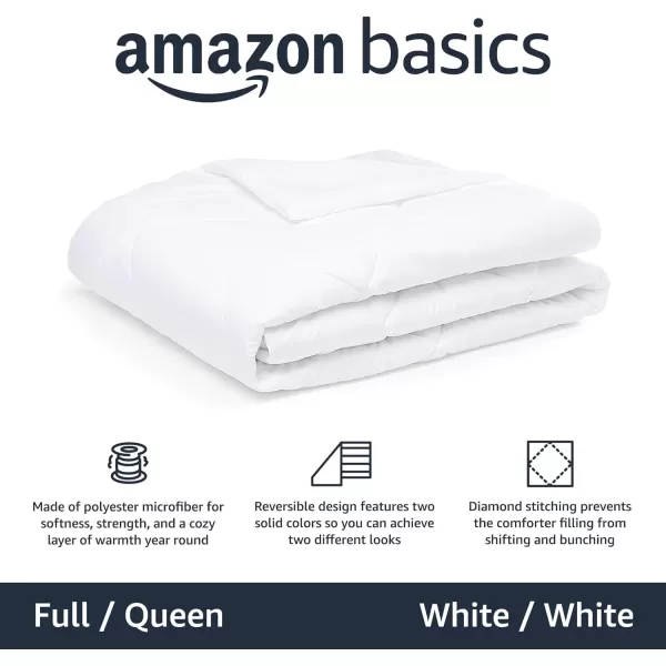 Amazon Basics Reversible Lightweight Microfiber Comforter Blanket FullQueen Chocolate  KhakiWhite