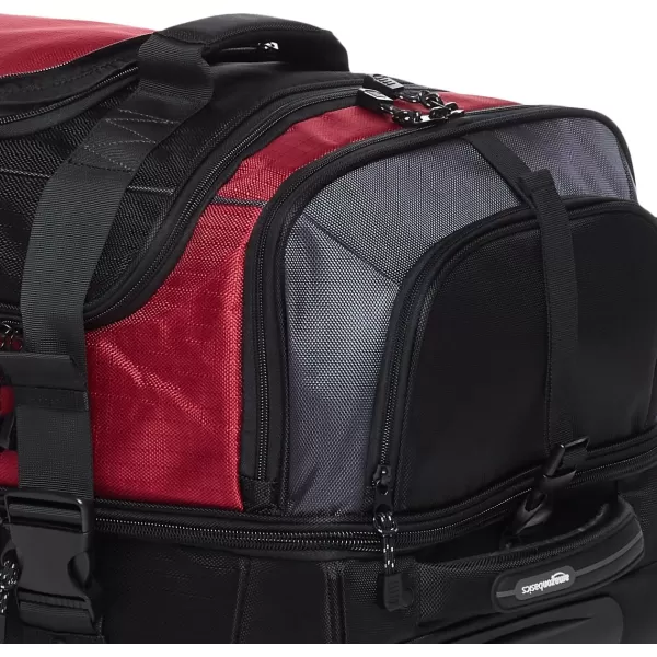 Amazon Basics Ripstop Wheeled Duffel 35 Inch  BlueRed 30