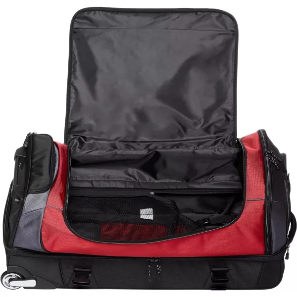 Amazon Basics Ripstop Wheeled Duffel 35 Inch  BlueRed 35