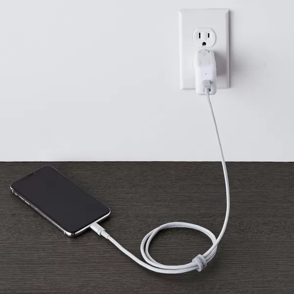 Amazon Basics USBC to Lightning Charger Cable Nylon Braided Cord MFi Certified Charger for Apple iPhone 14 13 12 11 X Xs Pro Pro Max Plus iPad 3 Foot Dark GraySilver