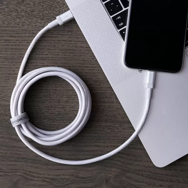 Amazon Basics USBC to Lightning Charger Cable Nylon Braided Cord MFi Certified Charger for Apple iPhone 14 13 12 11 X Xs Pro Pro Max Plus iPad 3 Foot Dark GraySilver