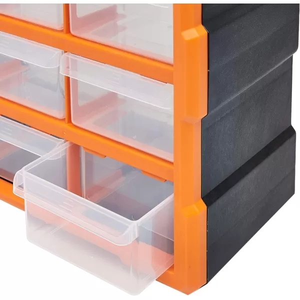 Amazon Basics Wall Mount Hardware and Craft Storage Cabinet Drawer Organizer 78 Drawers Black Orange 63 x 142 x 186 inches LxWxH