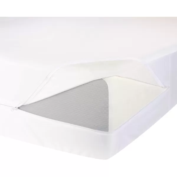 Amazon Basics Waterproof Zippered Standard Crib 28 x 52 Mattress Protector Encasement 2PackFull Low Profile 9 Depth