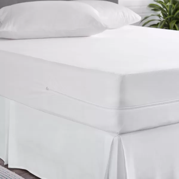Amazon Basics Waterproof Zippered Standard Crib 28 x 52 Mattress Protector Encasement 2PackQueen Standard 12 Depth