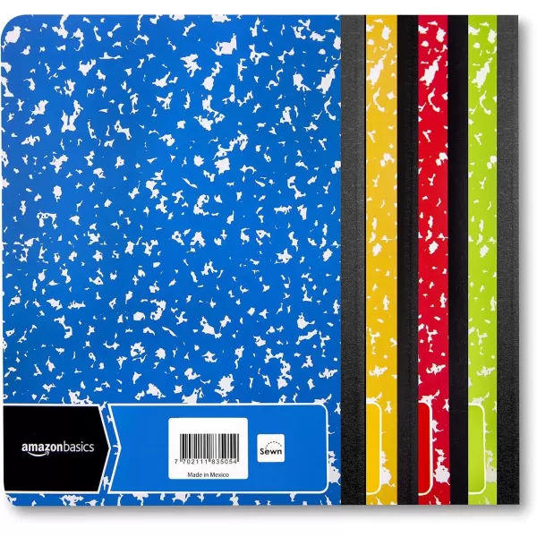 Amazon Basics Wide Ruled Composition Notebook 4Pack 100Sheet Assorted Marble Colors36Pack Assorted Marble