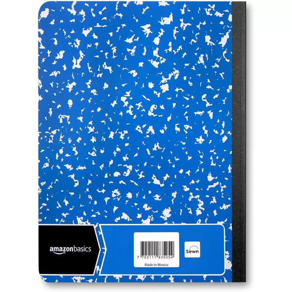 Amazon Basics Wide Ruled Composition Notebook 4Pack 100Sheet Assorted Marble Colors36Pack Assorted Marble