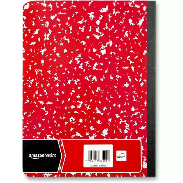 Amazon Basics Wide Ruled Composition Notebook 4Pack 100Sheet Assorted Marble Colors36Pack Assorted Marble